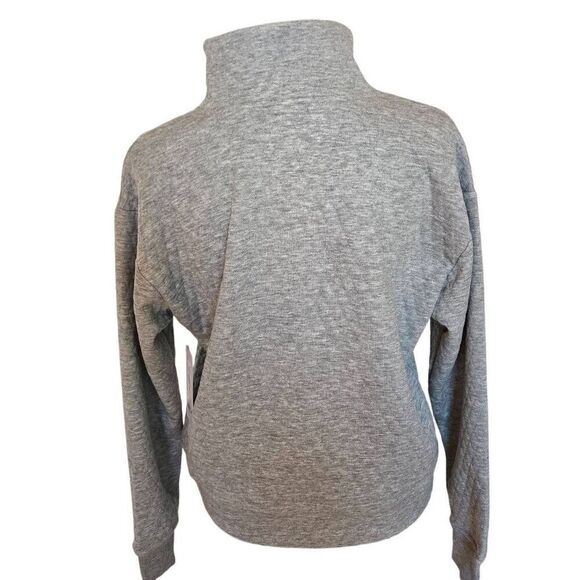 NWT Yogalicious Lux Womens Diamond Quilted Pullover Sweatshirt Heather Gray XS - Picture 5 of 13
